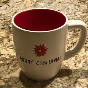 Rae Dunn Merry Christmas Poinsettia Motif Mug